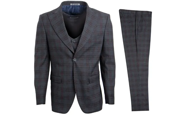 Stacy Adams Men's 3 Pc Executive Slim Fit Suit Glen Plaid