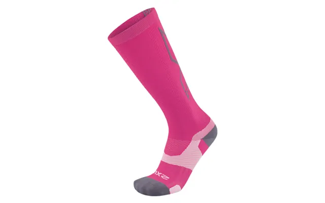 2xu Vectr Light Cushion Full Length Socks - Hot Pink Grey