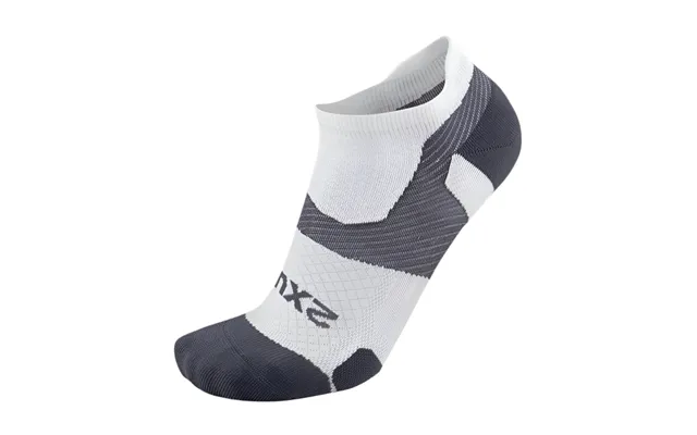 2xu Vectr Light Cushion No Show Socks - White Grey