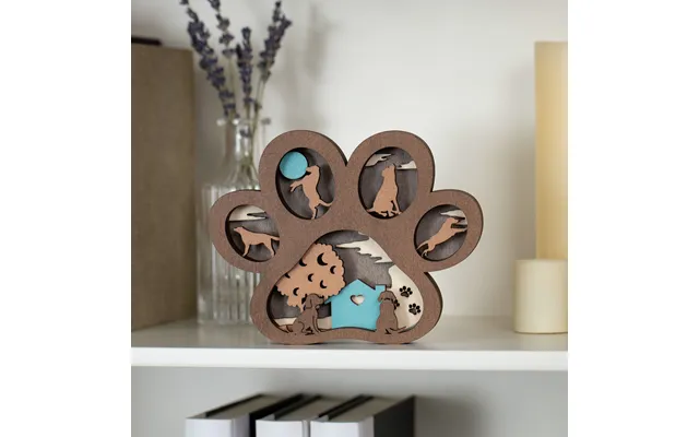 Baltic Basswood Paw Print Shelf Sitter - Dog