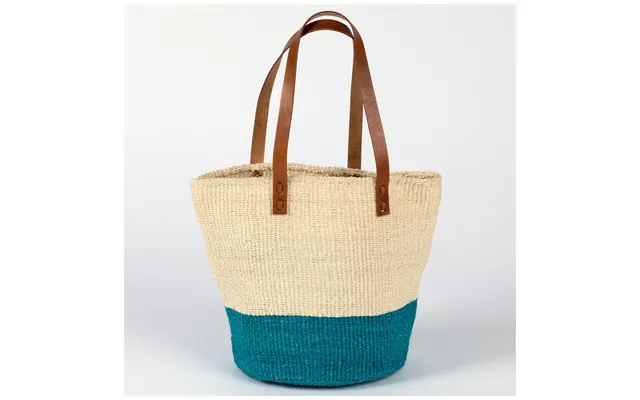 Bamboula Sisal Colorblock Tote - Turquoise