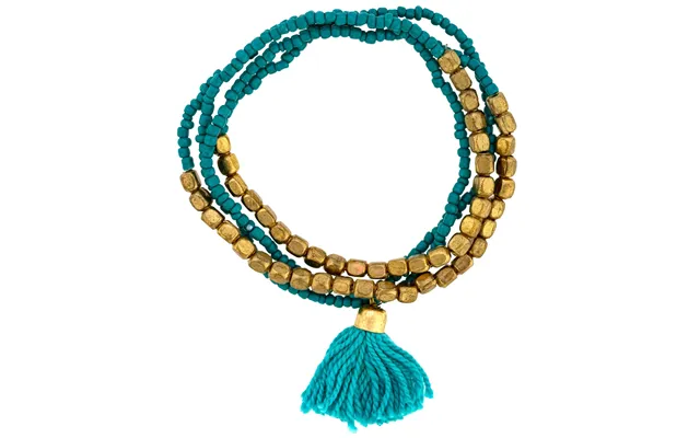 Beaded Indian Tassel Jewelry - Teal