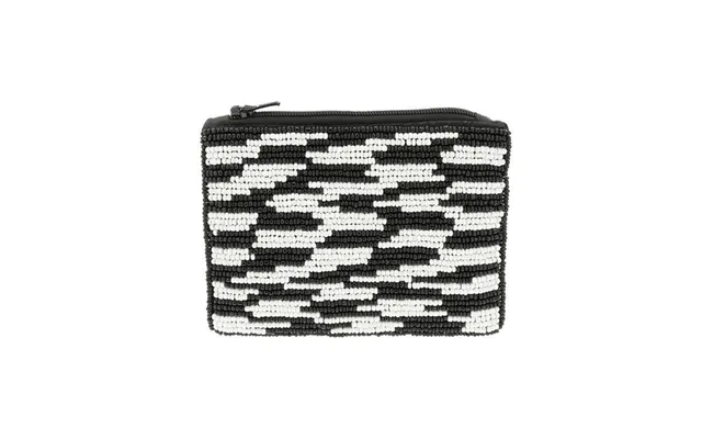 Black And White Beaded Pouch