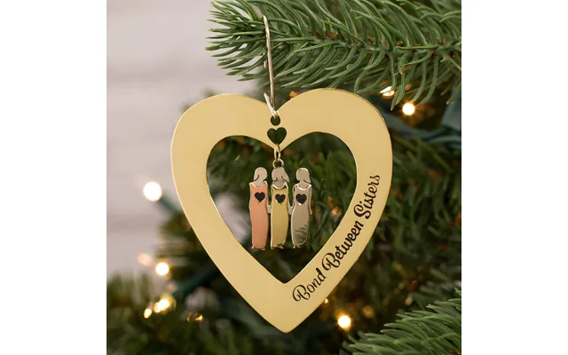 Bond Between Sisters Heart Ornament - 3 Sisters