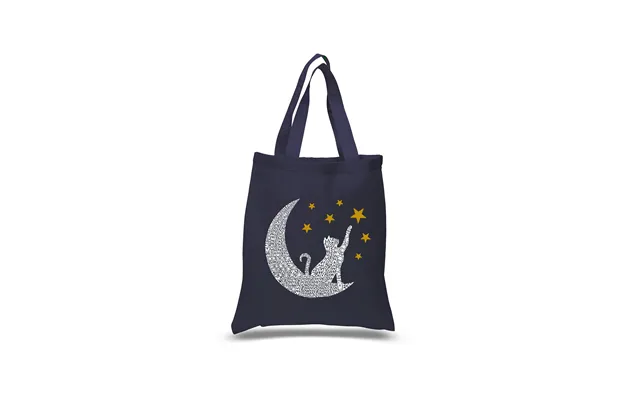 Cat Moon - Small Word Art Tote Bag