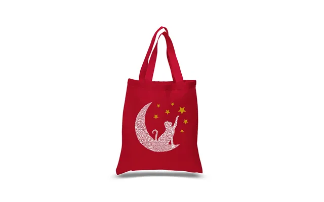 Cat Moon - Small Word Art Tote Bag