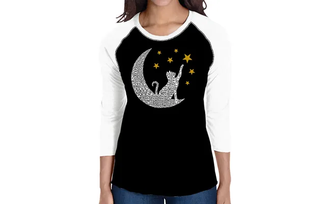 Cat Moon - Women's Raglan Word Art T-shirt