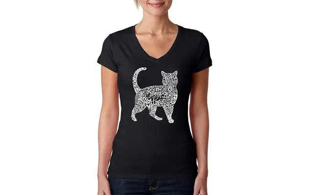 Cat - Women's Word Art V-neck T-shirt