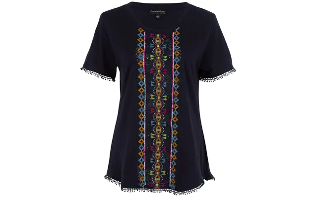 Center Lane Beaded Top - Navy