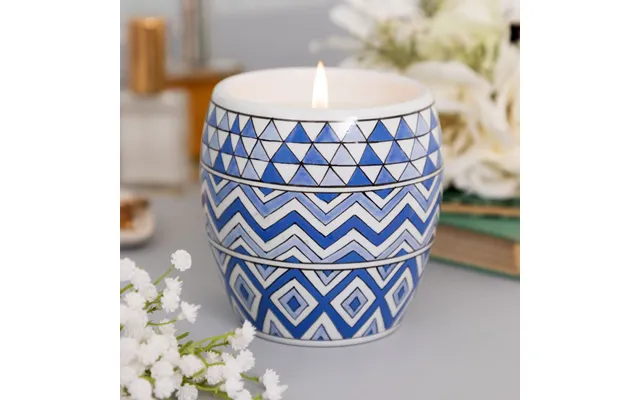 Ceramic Artisan Hand-poured Candle - Sapphire Mosaic