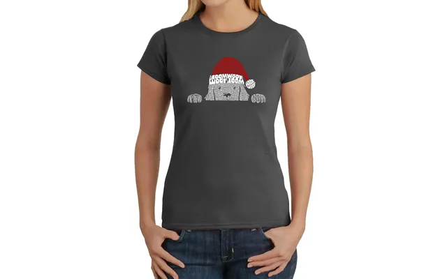 Christmas Peeking Dog - Women's Word Art T-shirt
