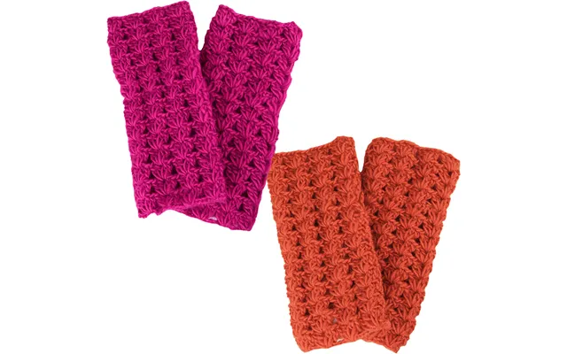 Crocheted Himalayan Fingerless Mittens - Orange