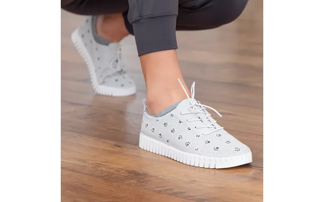 Cut-out Paw Print Casual Sneakers - Gray