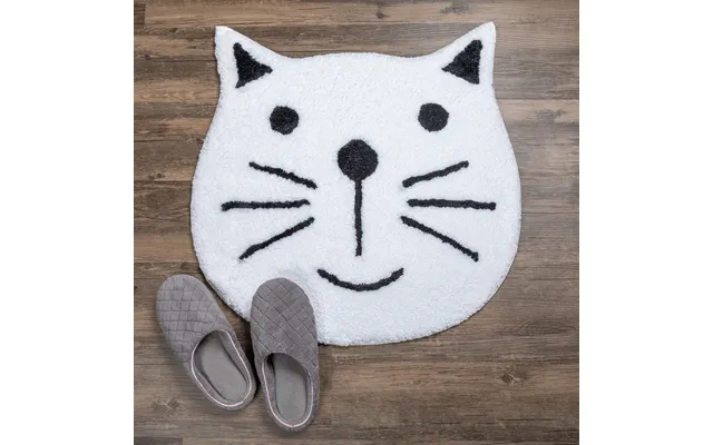 Cute Cat Face Floor Mat - White
