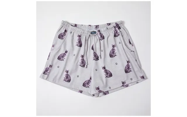 Cute Cat Lounge Shorts - Silver Tabby Cat