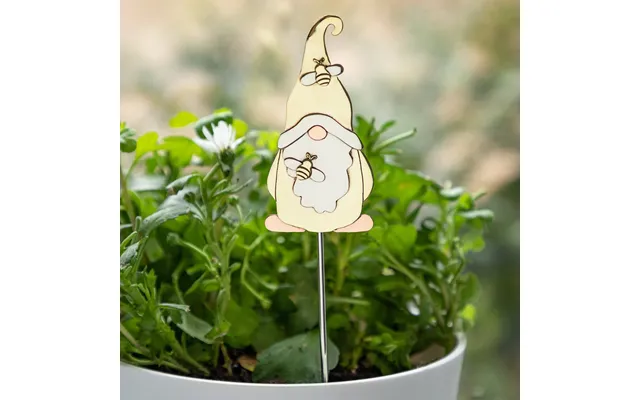 Cute Gnome Mixed Metal Plant Stake - Bees