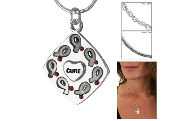 Dancing Ribbons Cure Diabetes Sterling Necklace - Pendant Only