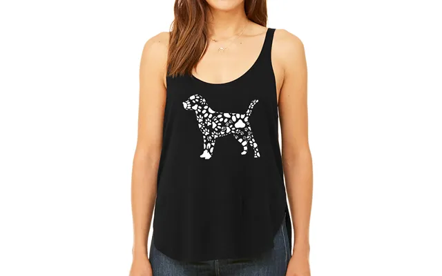 Dog Paw Prints - Women's Premium Word Art Flowy Tank Top