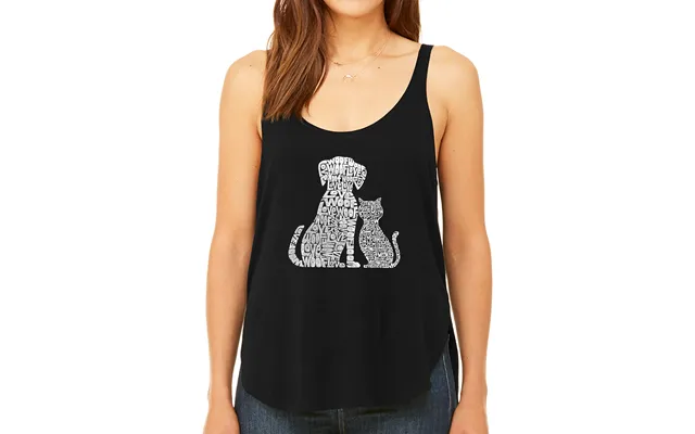 Dogs And Cats - Women's Premium Word Art Flowy Tank Top