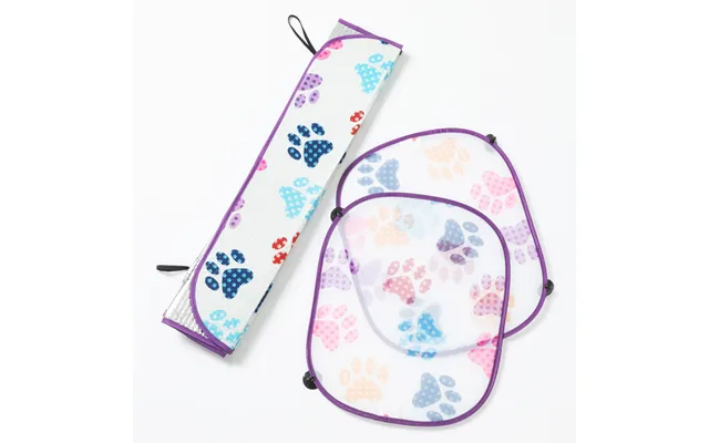 Double Paw Plaid Foldable Windshield Sun Shade - 3 Piece Set