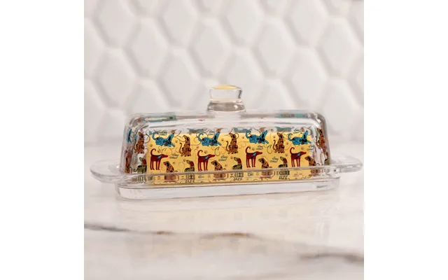 Festival Pet Glass Butter Dish - Dog