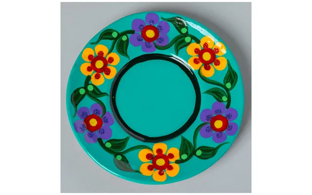Fiesta Hand Painted Small Ceramic Planter - Aqua