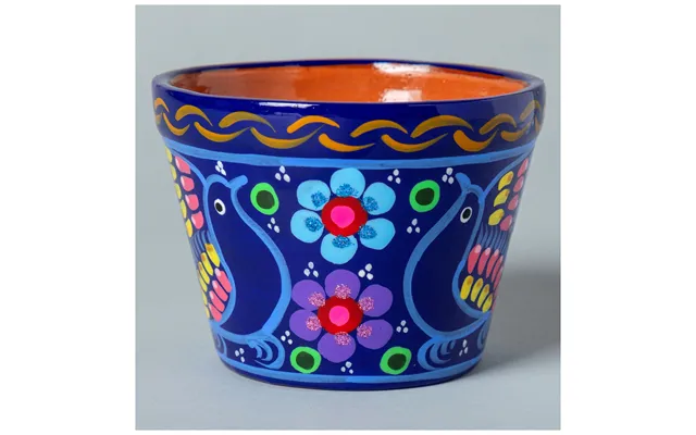 Fiesta Hand Painted Small Ceramic Planter - Blue