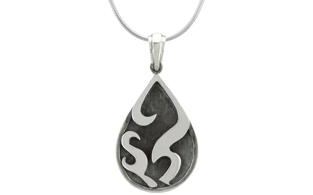 Flames Drop Sterling Necklace - With Diamond Cut Chain