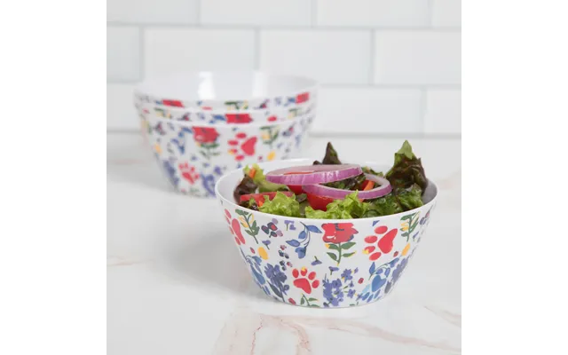 Flower Garden Paws Melamine Dinnerware Set - Set Of 4