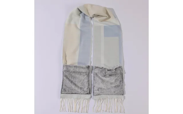 Geometric Print Pocket Scarf - Gray