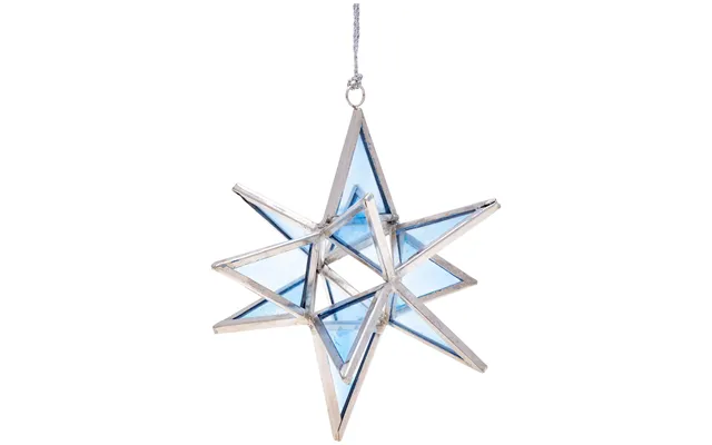 Glass Moravian Star Ornament Fair Trade - Blue