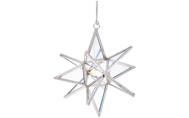 Glass Moravian Star Ornament Fair Trade - Clear