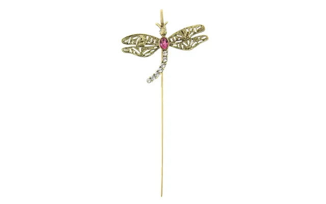 Gold-tone Pink And Crystal Dragonfly Bookmark