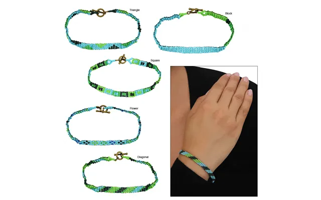 Haitian Bead Weaver Blue Hues Bracelet - Triangle