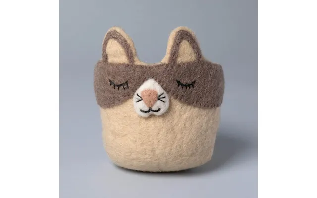 Hand-felted Animal Planter - Cat