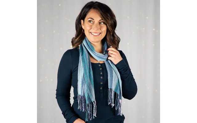Handwoven Alpaca Scarf Fair Trade, 100% Alpaca Fiber - Blue