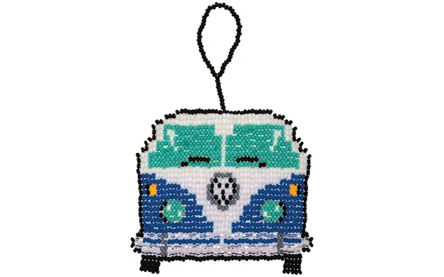 Hippie Van Beaded Ornament - Blue