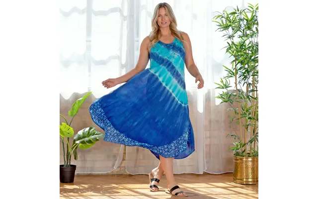 Just My Stripe Tie-dye Long Dress Fair Trade - Blue