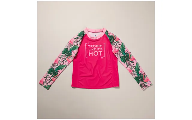 Kids Long Sleeve Rashguard Swim Shirt - Girls Tropic Like It's Hot