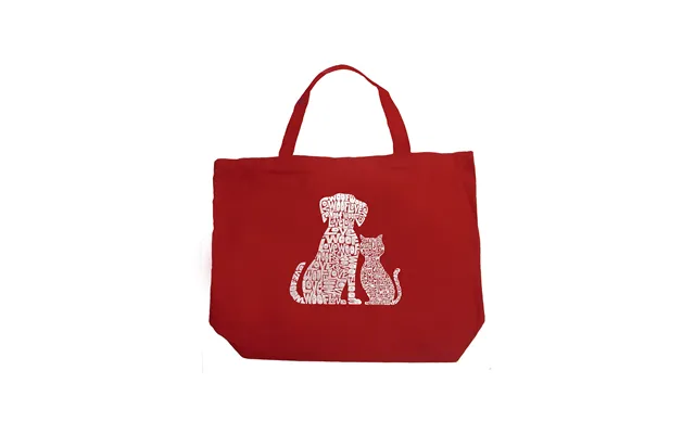 Large Word Art Tote Bag - Dogs And Cats
