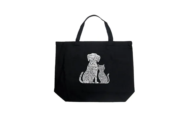Large Word Art Tote Bag - Dogs And Cats
