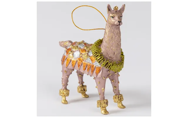 Merry Llama Ornament - Pink