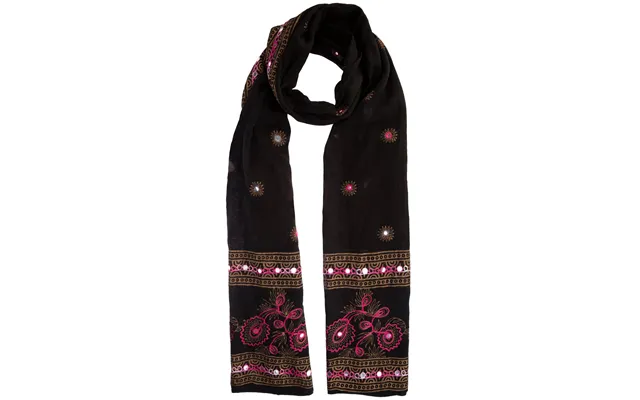 Mirrored Garden Indian Wrap Scarf - Black