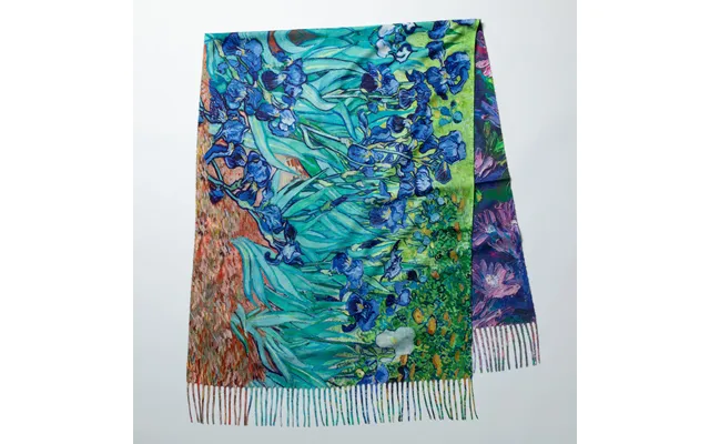 Museum Collection Artistic Double Sided Print Scarf - Iris Aster Flowers
