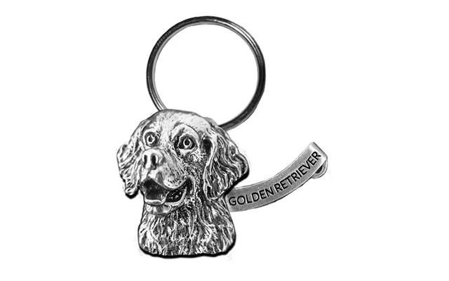 New-spin Metal Casting Golden Retriever Keychain