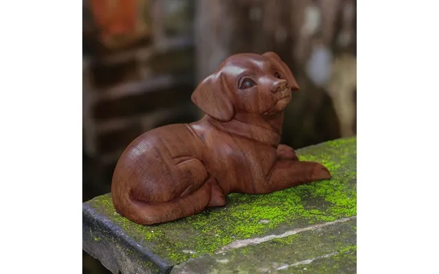Novica Best Boy Hand-carved Wood Dog Sculpture From Bali