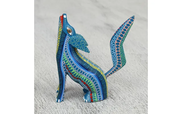 Novica Coyote Charm Handcrafted Copal Wood Alebrije Coyote Figurine