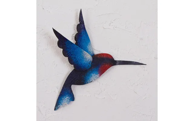 Novica Delightful Blue Hummingbird Artisan Handcrafted Blue Hummingbird Steel Wall Sculpture