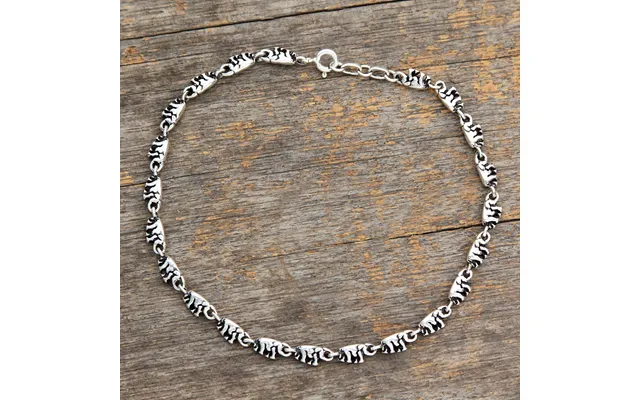 Novica Elephant Parade Sterling Silver Link Anklet