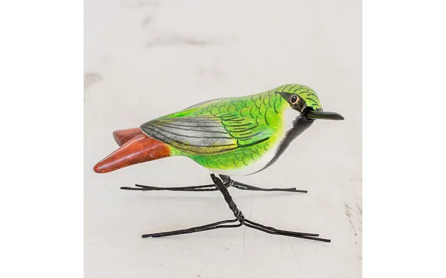 Novica Mango Hummingbird Guatemalan Handmade Mango Hummingbird Ceramic Bird Figurine